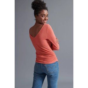 Anthropologie Coral Long Sleeve Tee